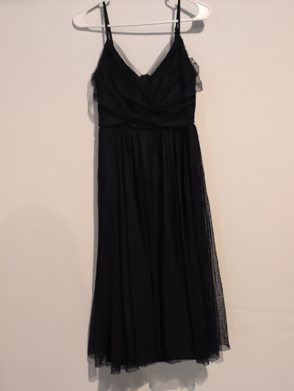 Lulu's Black Spaghetti-Strap Tulle Midi Dress